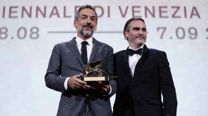 Joquin Phoenix and Todd Phillips receive Gold Lion for Joker