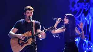 Camila Cabello and Shawn Mendes perform at 102.7 KIIS FM's Jingle Ball.