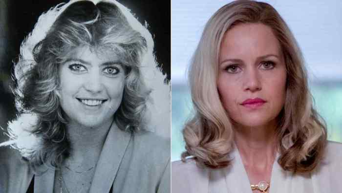 Carla Gugino plays journalist Kathy Scruggs for the CBS show Manhunt: Deadly Games