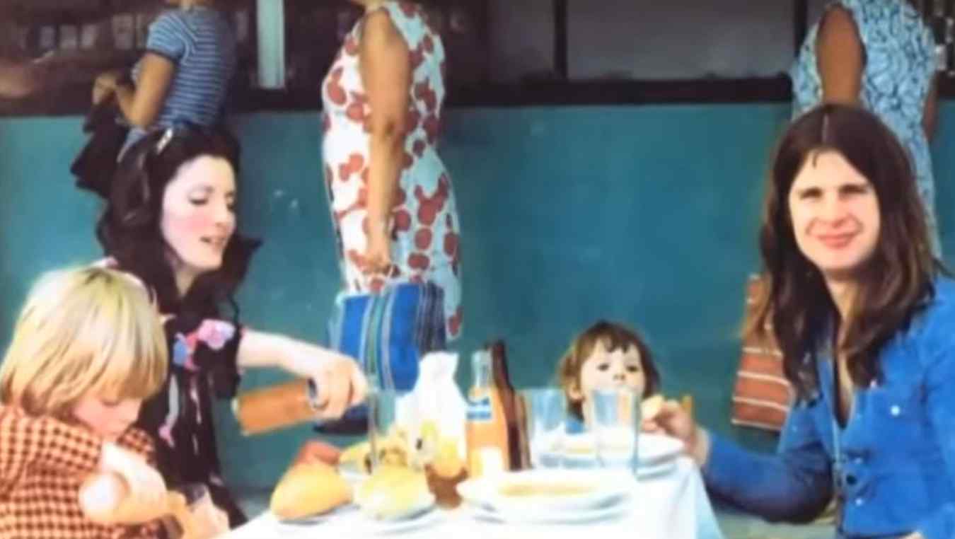 Ozzy Osbourne with his first wife, Thelma Riley, and their daughter Jessica, plus Thelma's son Elliot from a previous relationship.