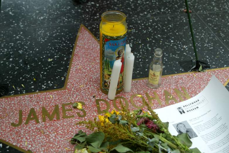 Flowers and candles adorn the star of actor James Doohan on the Walk of Fame in Hollywood, California on July 20, 2005. Doohan who is known for his role as Lt. Cmdr. Montgomery 'Scotty' Scott on the television series Star Trek(1966), died on July 20, 2005. He was 85.