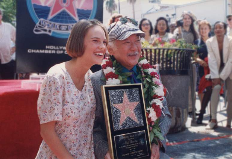 Pat Morita with Hillary Swank