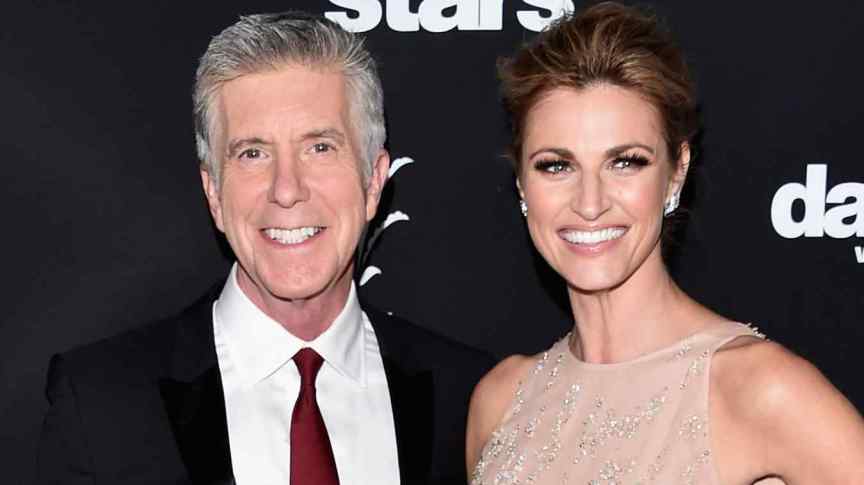 TV hosts Tom Bergeron and Erin Andrews attend ABC's "Dancing With The Stars" Season 23 Finale