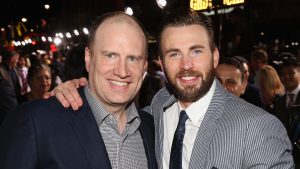 Kevin Feige and Chris Evans