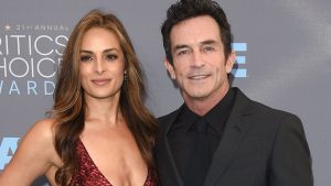 Actress Lisa Ann Russell (L) and TV personality Jeff Probst attends the 21st Annual Critics' Choice Awards