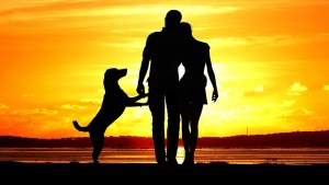 Couple with dog