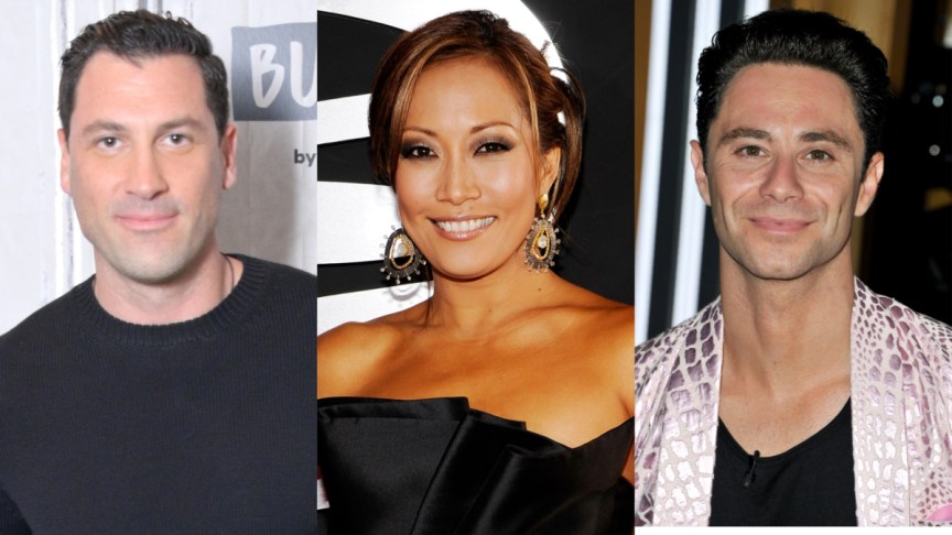 Maks Chmerkovskiy, Carrie Ann Inaba, and Sasha Farber.