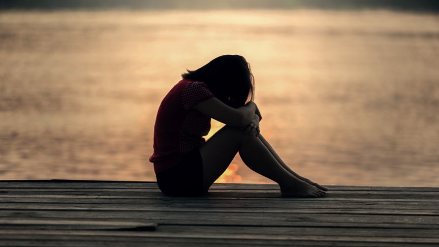 A sad woman.
