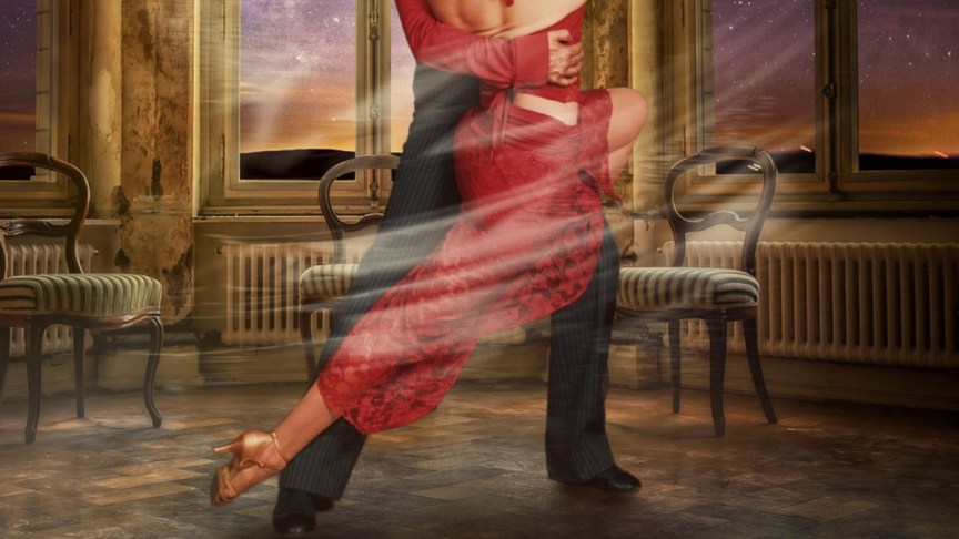 Two people dancing.