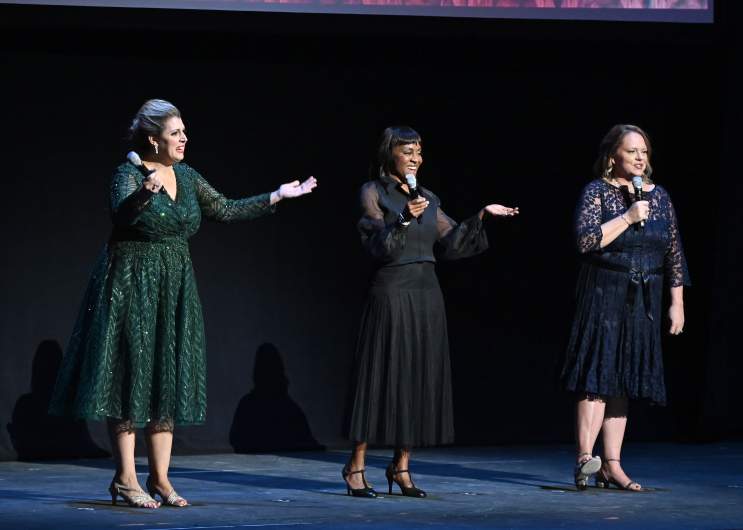 SVP development at Hallmark Media Samantha DiPippo, President and CEO Wonya Lucas, and Executive Vice President of programming Lisa Hamilton Daly