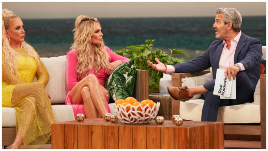 Shannon Beador, Tamra Judge, and Andy Cohen at the RHOC season 17.