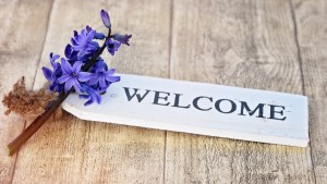 A welcome tag.