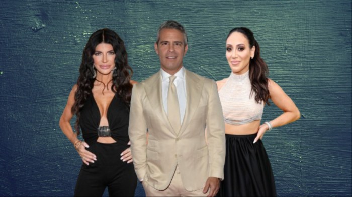 Teresa Giudice, Andy Cohen and Melissa Gorga.