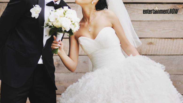 A bride and groom.