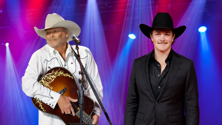 Alan Jackson and Zach Top wearing cowboy hats
