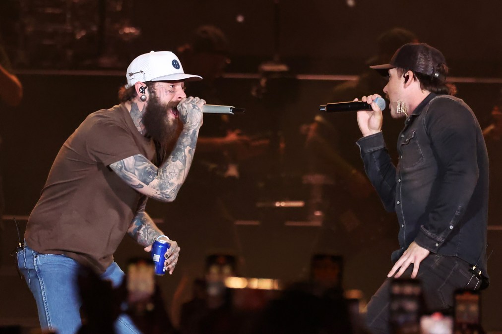 Morgan Wallen and Post Malone singing together