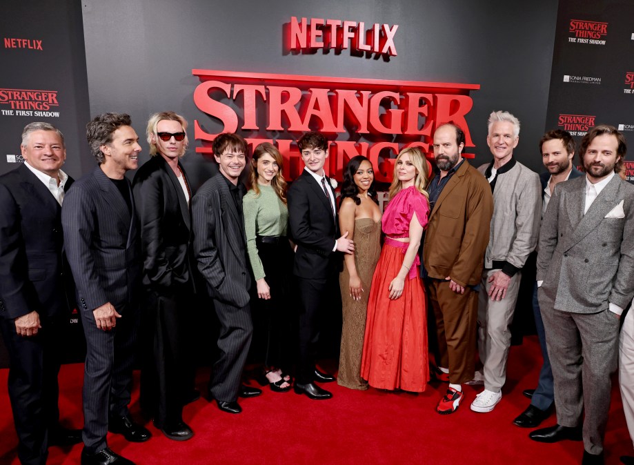 Cast and crew from "Stranger Things" TV series at the Broadway play's Opening Night