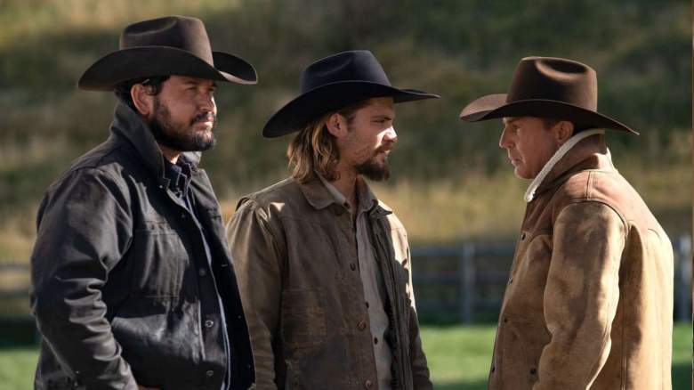 Yellowstone stars Cole Hauser, Luke Grimes, and Kevin Costner