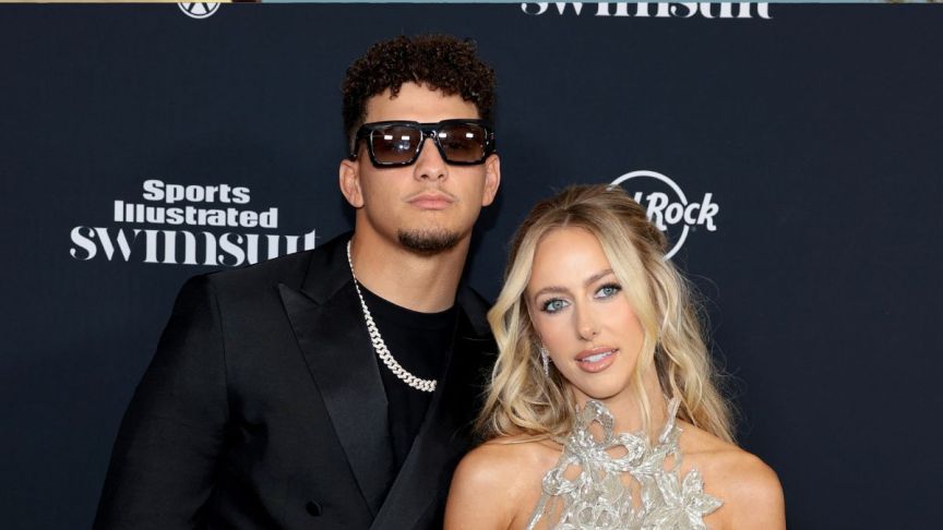 Patrick Mahomes and Brittany Mahomes attend the Sports Illustrated Swimsuit 2024 Issue Release and 60th Anniversary Celebration at Hard Rock Hotel New York on May 16, 2024