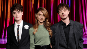 Noah Schnapp, Natalia Dyer, and Charlie Heaton from Stranger Things