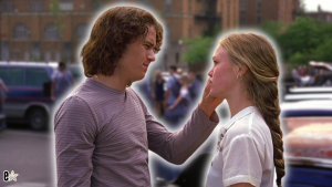 Heath Ledger and Julia Stiles in "10 Things I Hate About You" Final Scene