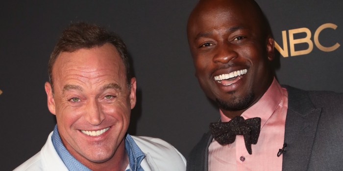 Akbar Gbajabiamila and Matt Iseman smiling