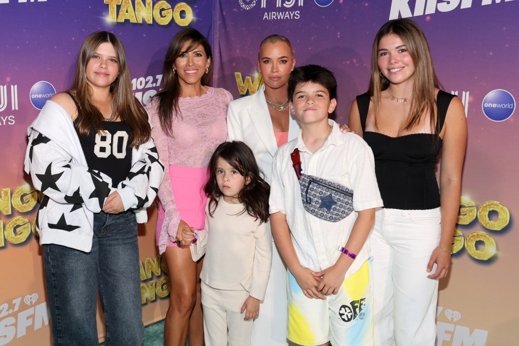 Slate Arroyave, Christina Mecklenburg, Dove Arroyave, Teddi Mellencamp, Cruz Arroyave, and Isabella Arroyave at iHeartRadio's Wango Tango 2025