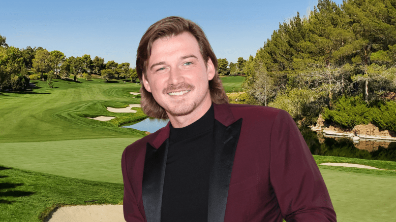 Morgan Wallen posing on a golf course