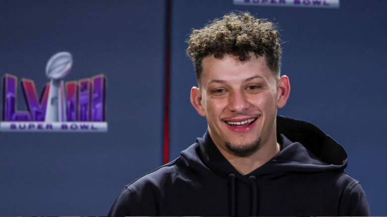 Quarterback Patrick Mahomes #15 of the Kansas City Chiefs answers questions during a news conference for the winning head coach and MVP of Super Bowl LVIII at the Mandalay Bay Convention Center on February 12, 2024