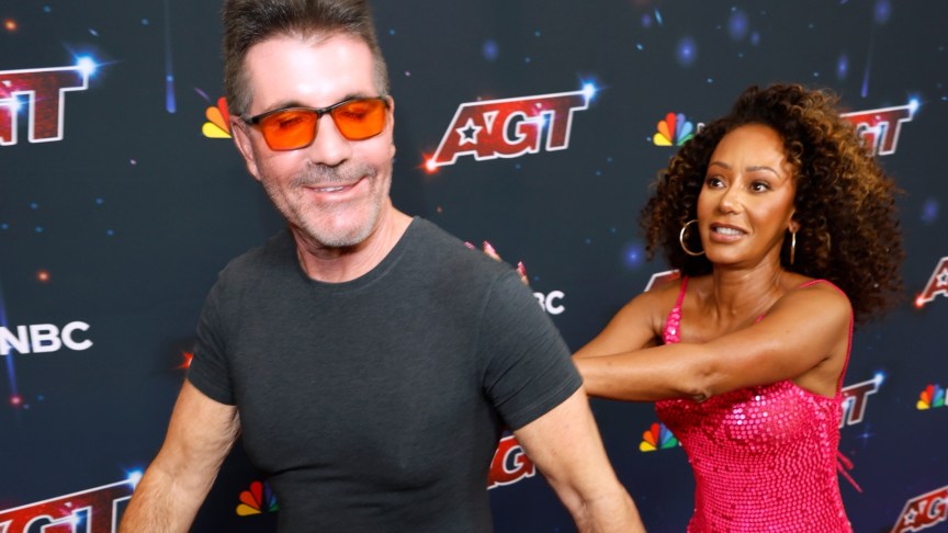 Simon Cowell and Mel B at an AGT event