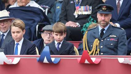 Prince Louis Keeps Prince William Looking Sharp at VE Day