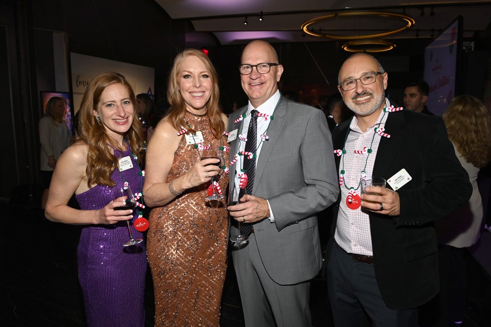 Hallmark Media executives -- Digital & Streaming EVP Emily Powers, Chief Communications Officer Annie Howell, Hallmark CEO Mike Perry, and new Hallmark Media president John Matts -- attend the October 2023 Countdown to Christmas kickoff event in New York City.