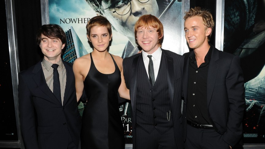 Actors Daniel Radcliffe; Emma Watson, Rupert Grint and Tom Felton