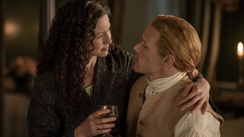 Outlander stars Caitriona Balfe and Sam Heughan as Jamie and Claire Fraser