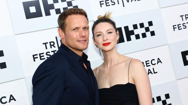 Sam Heughan and Caitriona Balfe attends the "Outlander" premiere during the 2023 Tribeca Festival at BMCC Theater