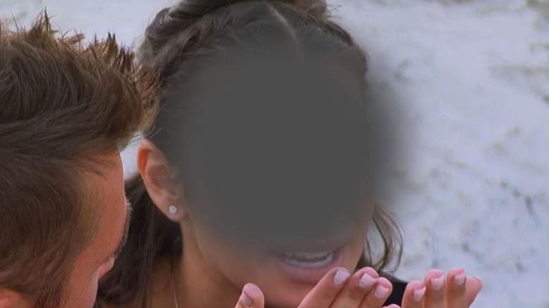 Ashley Iaconnetti on The Bachelor with her face blurred