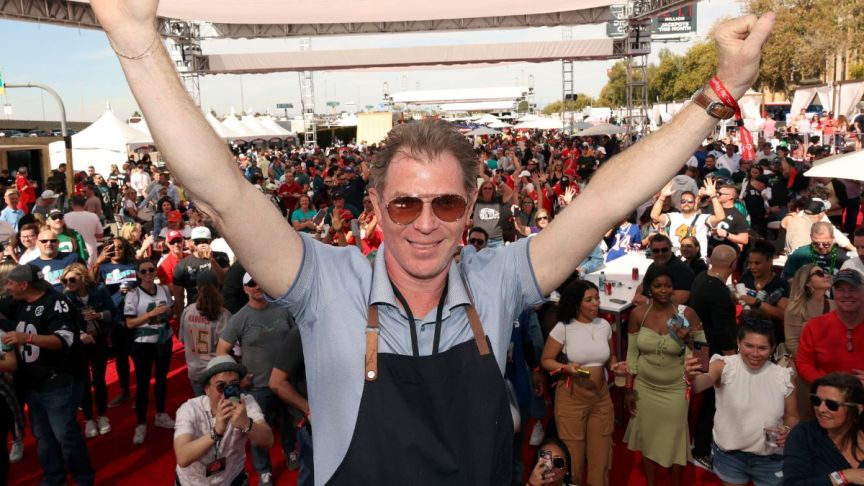 Bobby Flay attends The Players Tailgate Hosted By Bobby Flay and presented by Bullseye Event Group for Super Bowl LVII on February 12, 2023 in Phoenix, Arizona