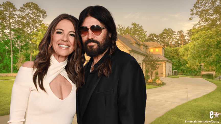 Elizabeth Hurley and Billy Ray Cyrus UK Summer