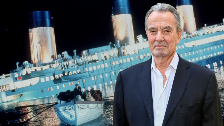 Eric Braeden in front of scene from movie Titanic