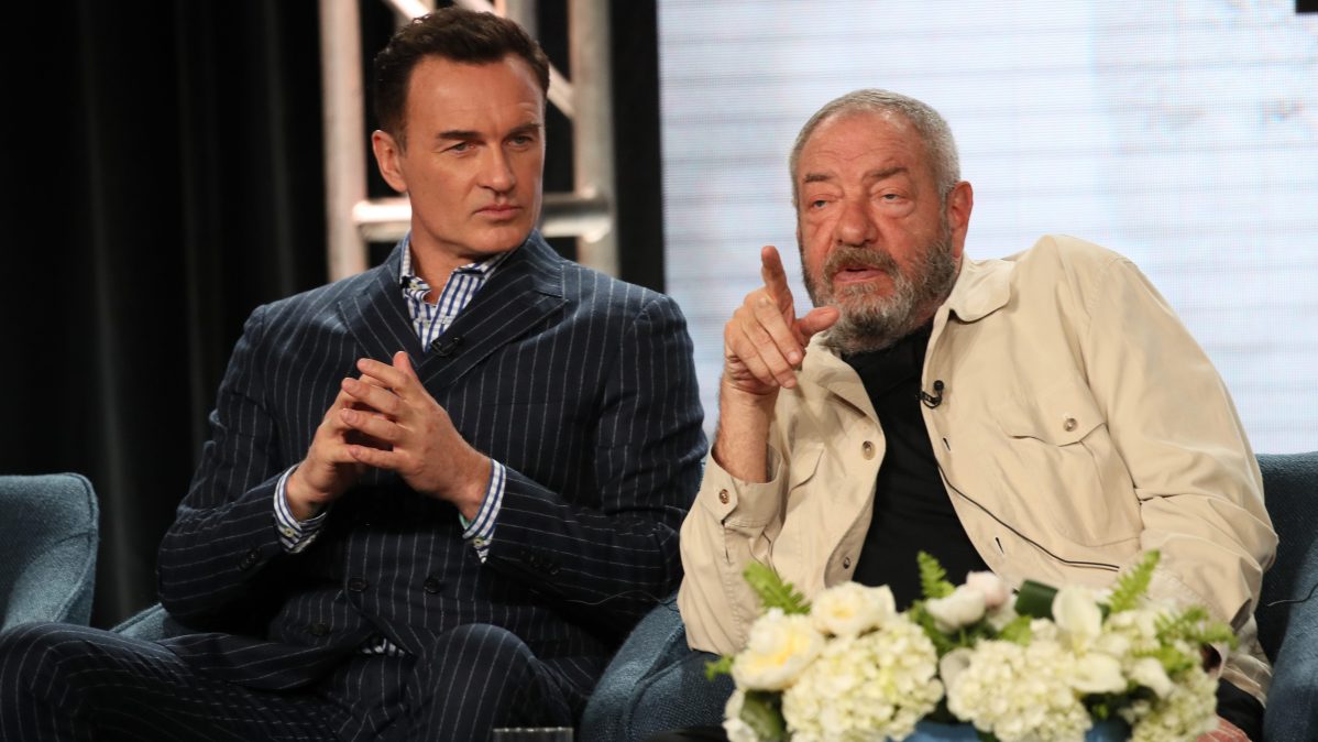 Julian McMahon and "FBI: Most Wanted" series creator, Dick Wolf, at CBS 2020 Winter TCA Press Tour