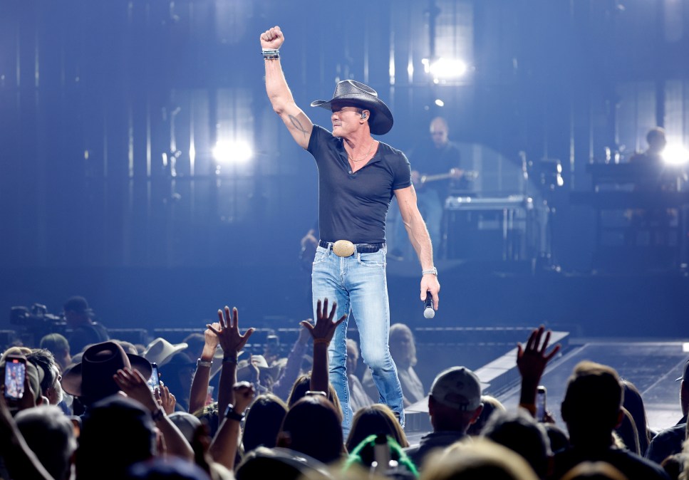 Tim McGraw performing on stage