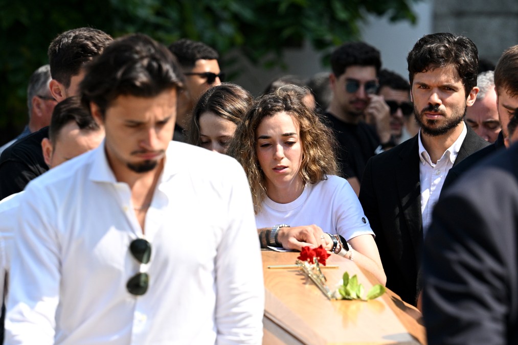 Rute Cardoso, Wife of Diogo Jota, carries the coffin of her late husband Diogo Jota