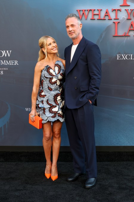 Sarah Michelle Gellar and Freddie Prinze Jr. at the premiere of 2025's “I Know What You Did Last Summer”