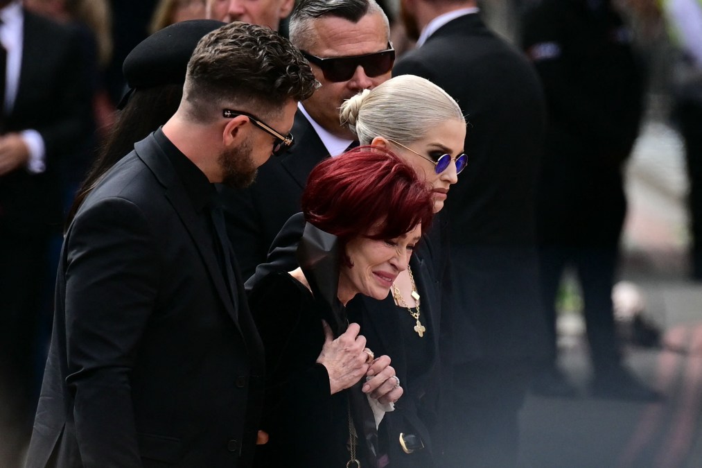 The family of Ozzy Osbourne, son Jack Osbourne (L), widow Sharon Osbourne (C) and daughter Kelly Osbourne 