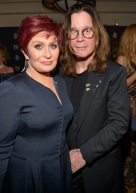 Sharon Osbourne and Ozzy Osbourne at The Weinstein Company's Academy Awards Nominees Dinner in 2015