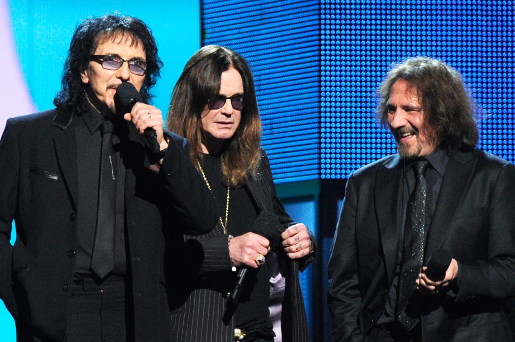 Musicians Tony Iommi, Ozzy Osbourne and Geezer Butler 