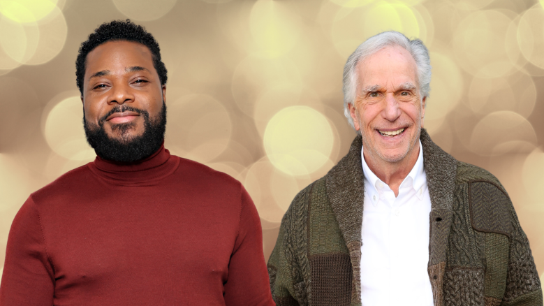 Henry Winkler & Malcolm-Jamal Warner standing together.