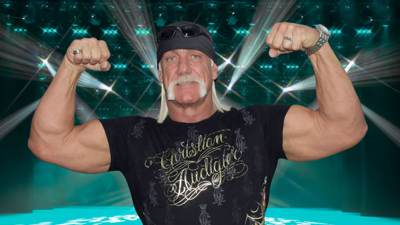 Hulk Hogan flexing his biceps