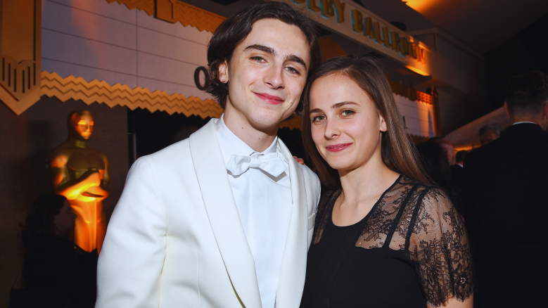 Timothee Chalamet (L) and Pauline Chalamet in 2021
