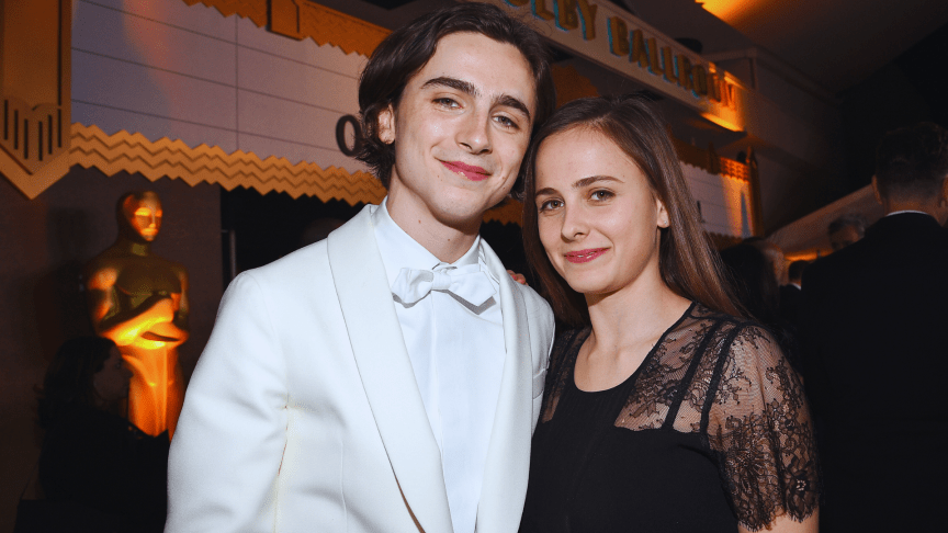 Timothee Chalamet (L) and Pauline Chalamet in 2021